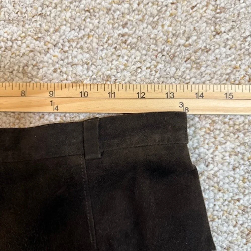 VTG Joseph Abboud Womens Suede Leather‎ Maxi Skirt Size 8 Brown Riding Western